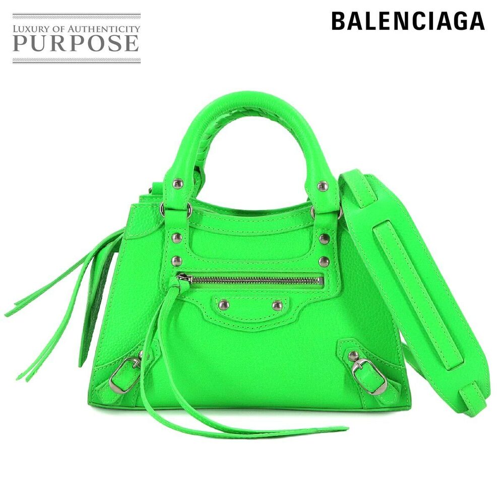 Balenciaga Neo City Hand Shoulder Bag Leather Green